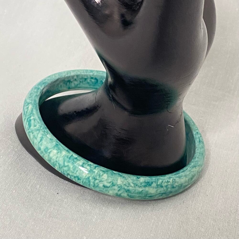💎Bangle Bracelet Faux Jade Marbled Green Lucite